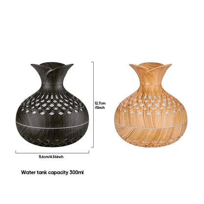 Portable Aromatherapy Diffuser 300ml Wood Grain