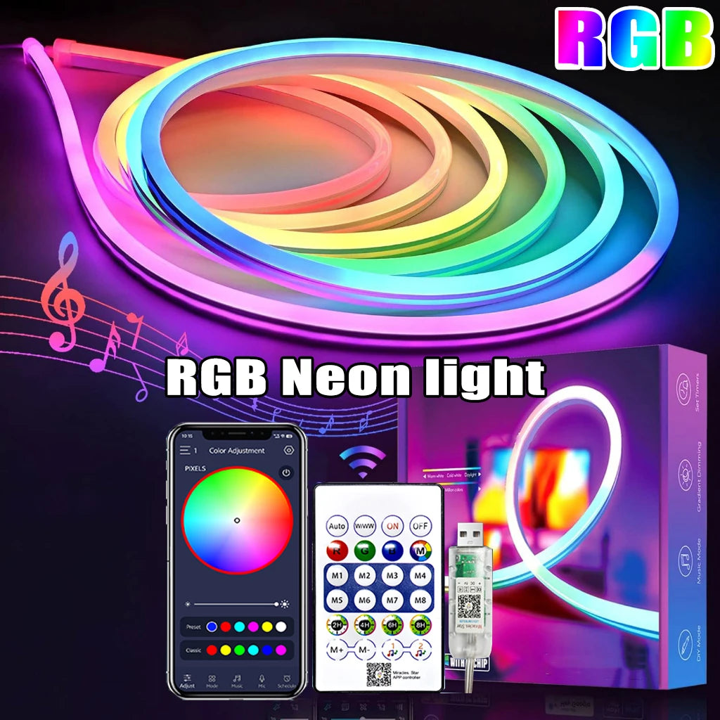 RGB Neon Strip Light 5M [Waterproof]