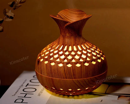 Portable Aromatherapy Diffuser 300ml Wood Grain